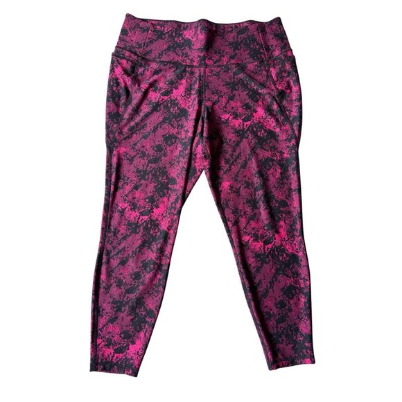 Livi Active Leggings size 18 20 Pink Black Tie Dye - Picture 1 of 5